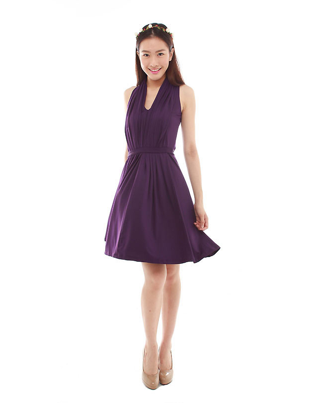 Marilyn Dress in Velvet Purple